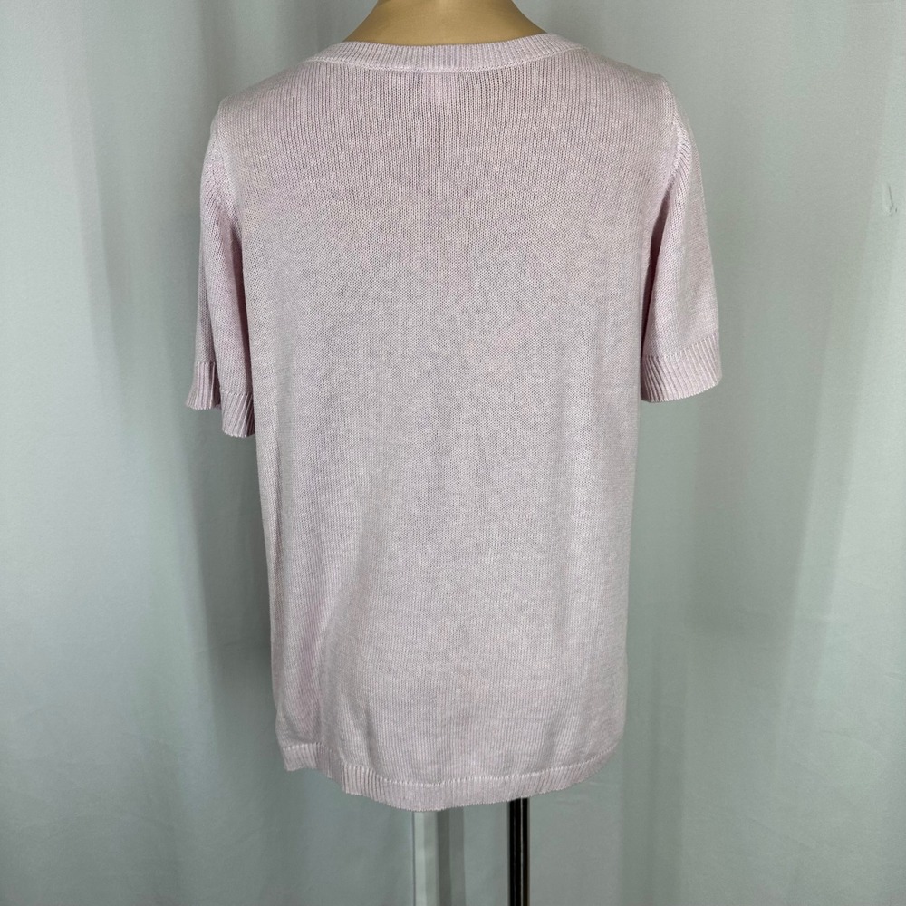 GAP Pink Lightweight Knit Short Sleeve Pocket Sweater Top Size S - Picture 4 of 9